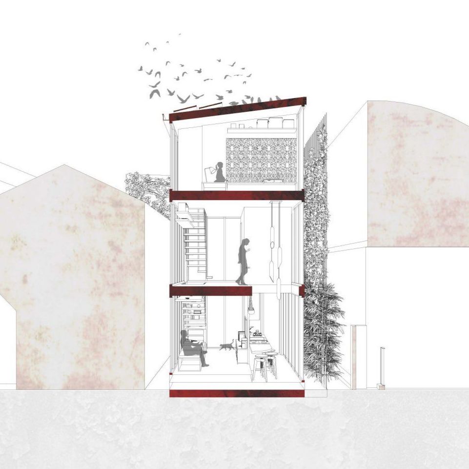 - ArchSharing - Living and working in Tokyo ATELIERS RONA - Tokyo - Construction étroite, façade sur rue (Concours - architecture)